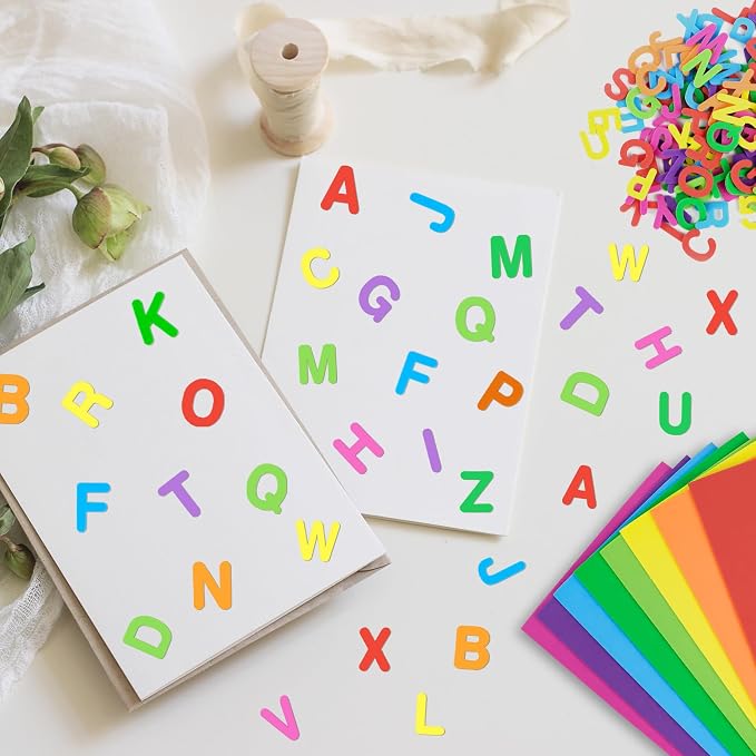 1300Pcs Foam Stickers, 8 Colors Foam Letter Stickers