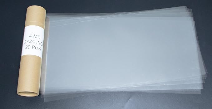 20PCS 4 Mil 12 X 24 Inch Clear Plastic Sheets, Blank Mylar Stencil Sheets