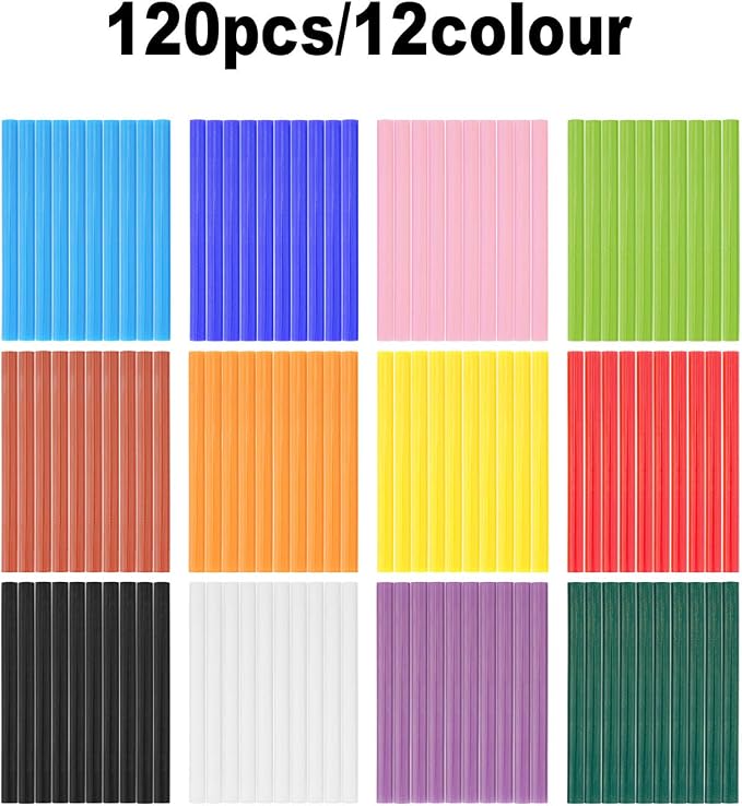 Gartful 120PCS Colored Mini Hot Glue Sticks