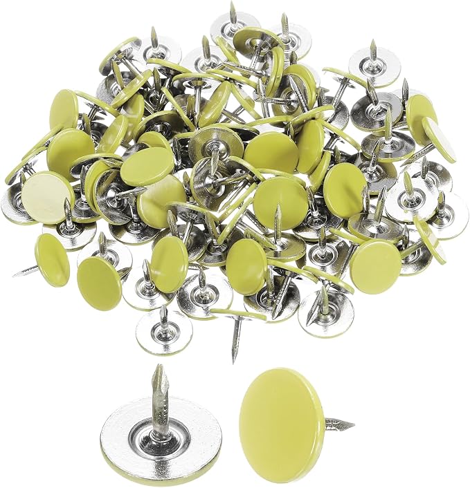uxcell 150Pcs Upholstery Tacks, 11mmx10mm Flat Head Thumb Tack Decorative