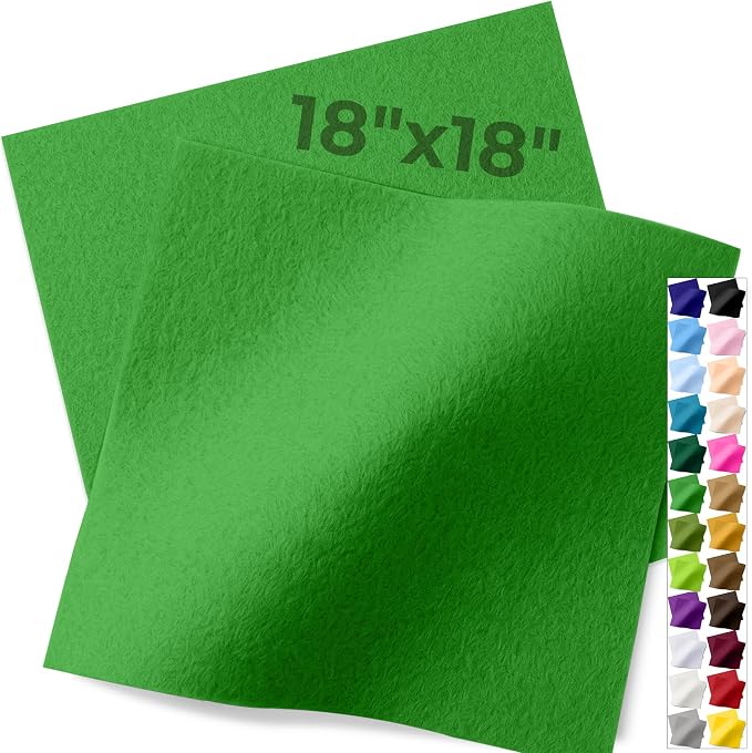 IONTACH 18" X 18" Soft Felt Sheets 1.6mm Thick | Acrylic Felt Fabric Sheets