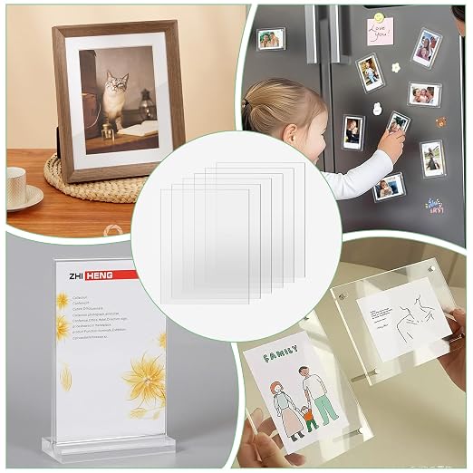 TKOnline 6 PCS Plexiglass Sheets, 8.5" x 11" x 0.04 Clear PET Sheet Panels