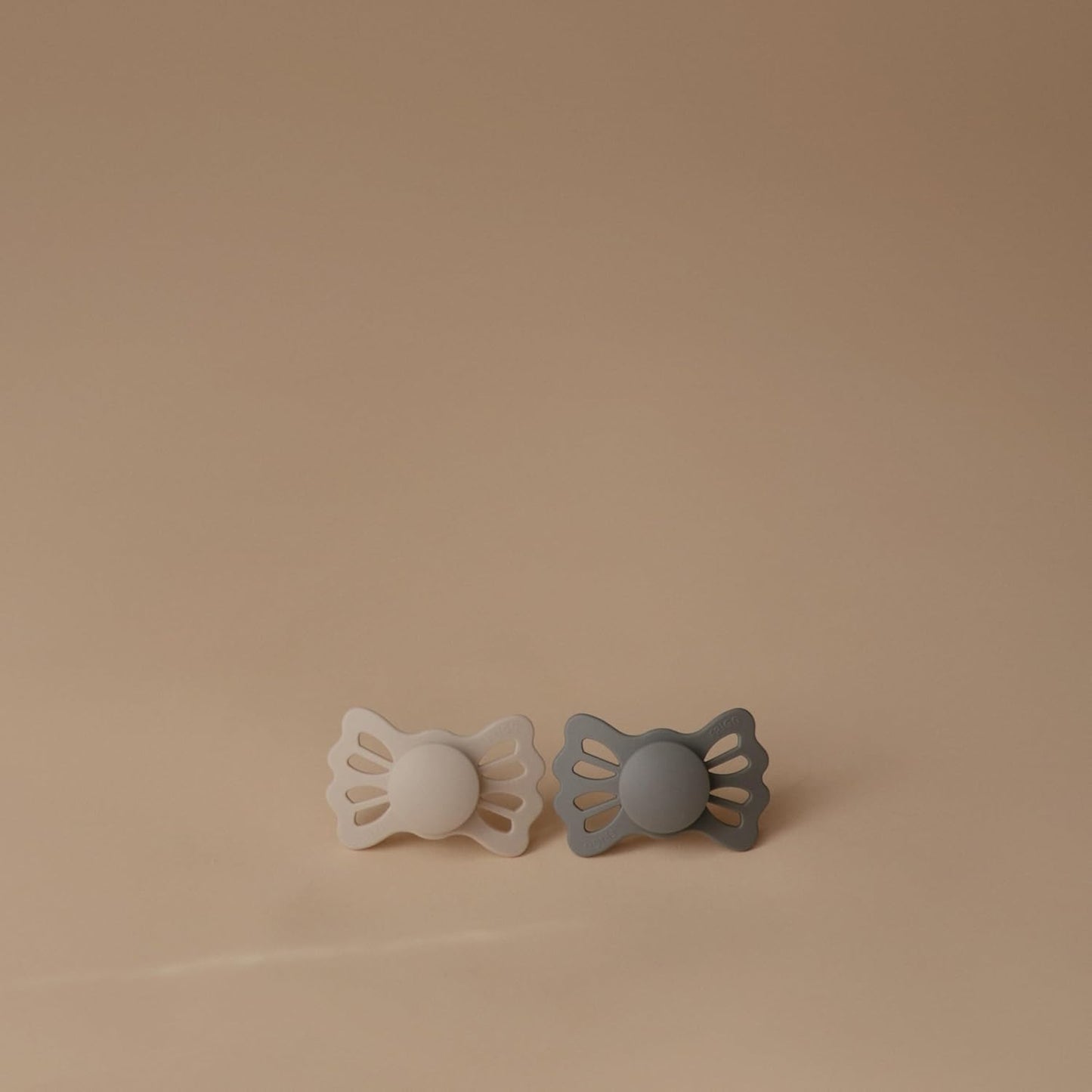 FRIGG Lucky Symmetrical SilkySoft Silicone Baby Pacifier | Made in Denmark | BPA-Free (Great Gray/Silver Gray, 6-18 Months)