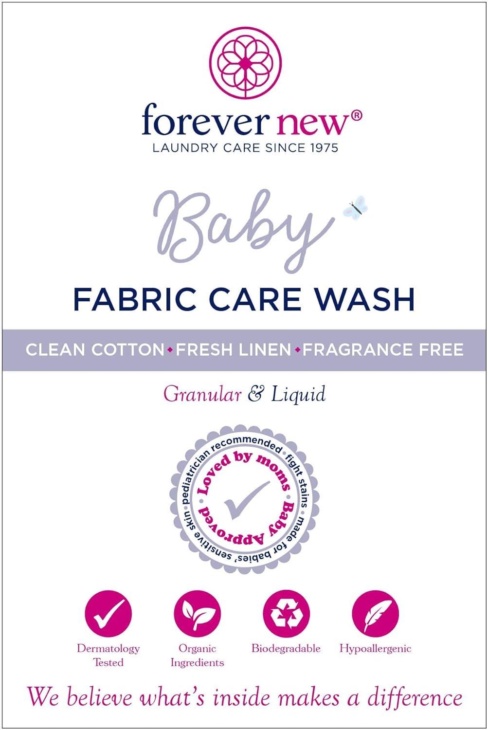 Baby Forever New 32 Ounce - Liquid Fragrance Free Fabric Care Wash 2 Pack (64 Ounce Total) - Baby Laundry Detergent