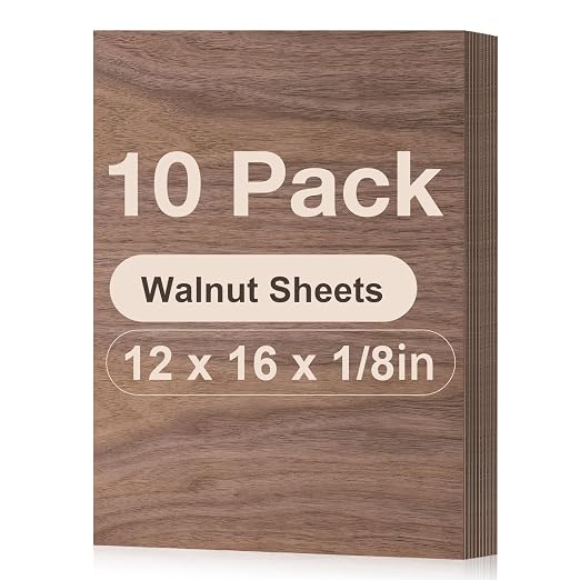 10 Pack Walnut Plywood Sheets, 3mm Plywood
