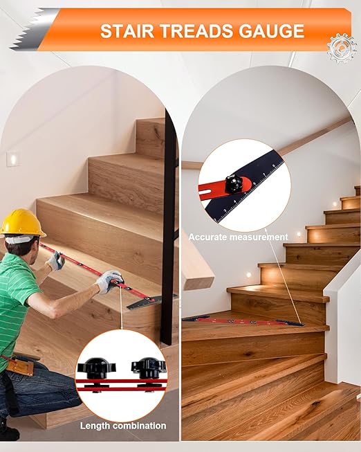 AXIUM Stair Tread Template Tool Adjustable 10.5" to 60.5" Stair Gauge Jig |