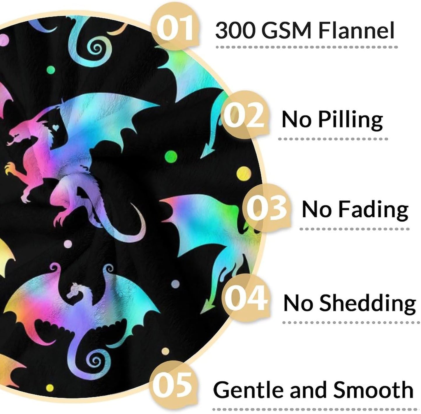 Custom Dragon Blanket Gifts with Name - 30x40 Inches Novelty Throw Blanket for Babies, Kids, Boys & Girls - Black Soft Fuzzy Blankets for Couch, Sofa & Bed