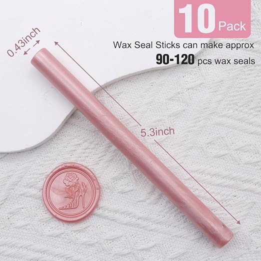 Rose Gold Sealing Wax Sticks, HOSEALING 10pcs Glue Gun Sealing Wax Sticks