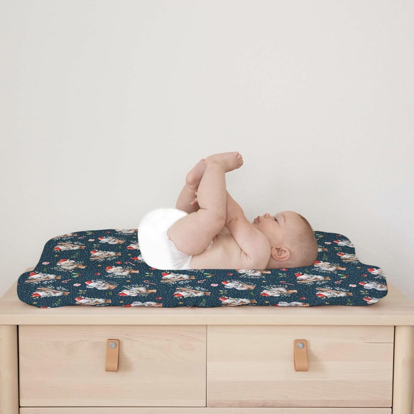 Christmas Koala Baby Changing Pad Cover Australian Animal Diaper Change Table Sheets for Boy Girl Koala Bears Santa Hat Branch Gift Soft Breathable Stretchy Fitted Changing Table Pad Mats 32''x16''