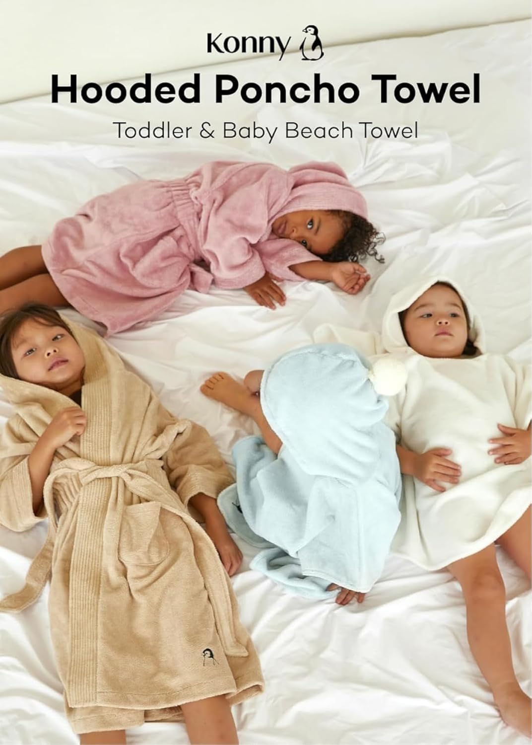 Konny Baby Hooded Towel Plush Thick & Cozy Soft-Touch Absorbent Rayon from Bamboo Cotton Baby Bath Beach Towel, Oeko-TEX, Newborn Boys Girls Toddler (Mint, Large)