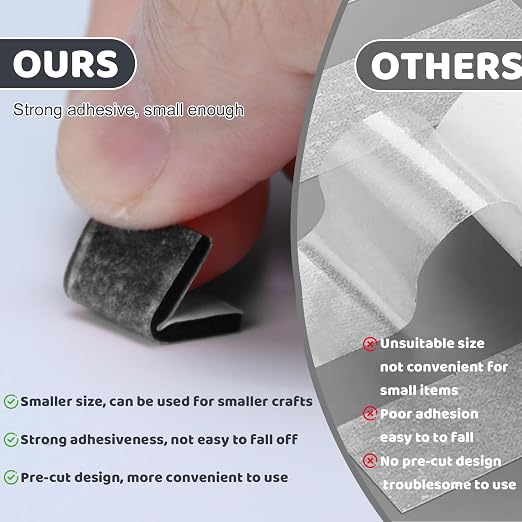 Double Sided Foam Tape Pre Cut 3/4 X 1/2 Inch EVA Foam Adhesive Squares Roll