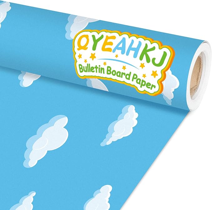 Qyeahkj Sky White Cloud Bulletin Board Paper Roll Cloud Bulletin Board
