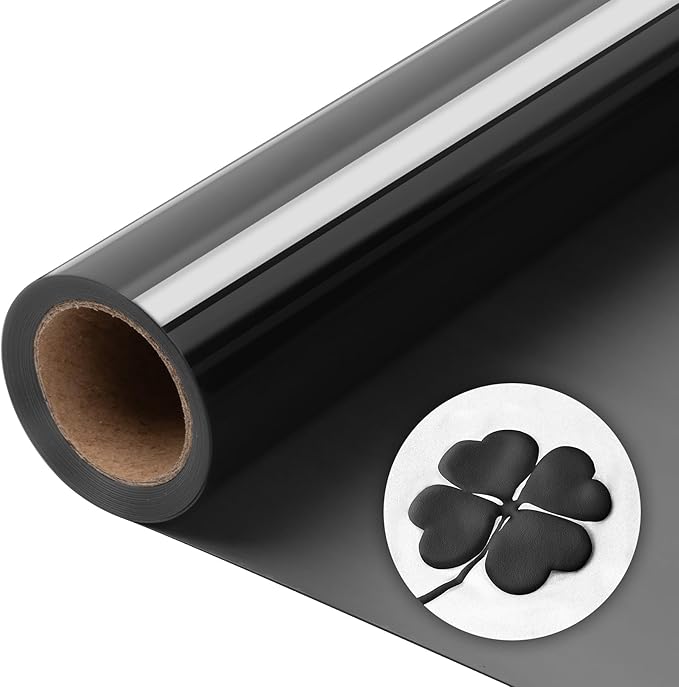 Aoder Black Puff Vinyl Heat Transfer: 12" x6ft Puff HTV, Puffy Black Iron on