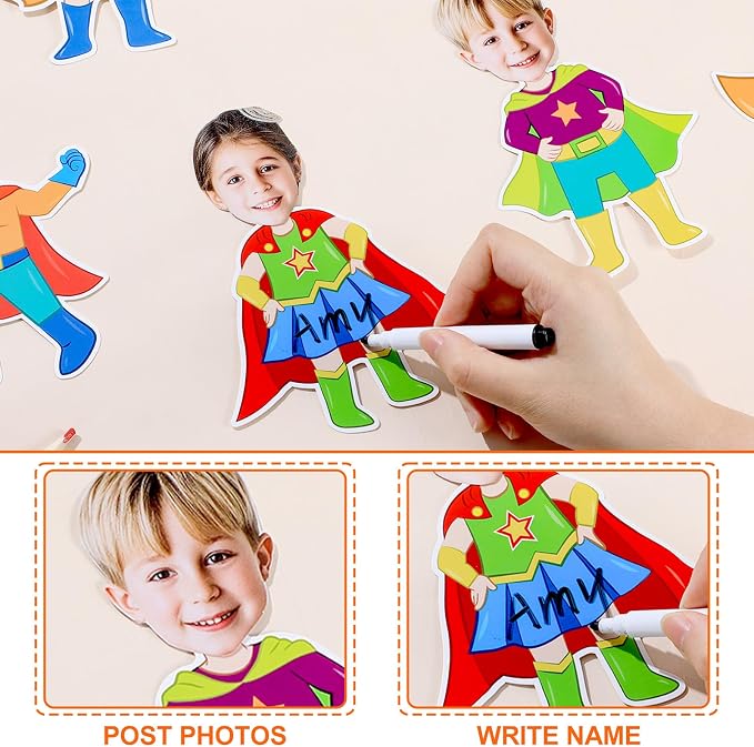 48Pcs Super Themed Cutouts Bulletin Board Decorations Hero Theme Paper Cut Outs