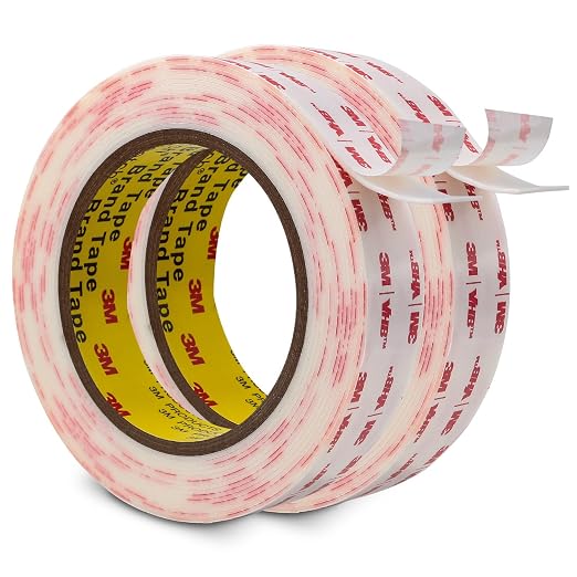 3M Double Sided Tape 1''x15.4Ft 2 Pack Heavy Duty White | Mounting Tape 4930