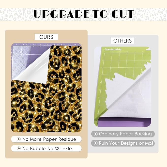 Tintnut Leopard Permanent Vinyl 8 Sheets 12x10in Golden Adhesive Vinyl |