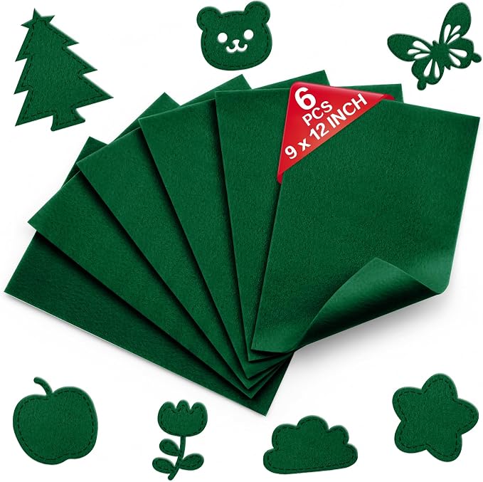 Hunter Green Soft Felt Sheets for Crafts, 1.6mm Thick, Kids' Crafts, DIY