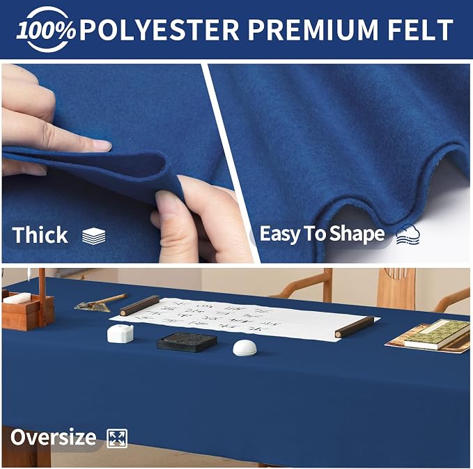 Royal Blue Felt Fabric Sheet 72" X 36", 1.4mm Thick Large Soft Durable Flexible