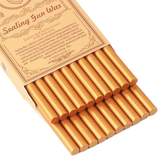 Gold Sealing Wax Sticks, WASOHLING 20Pcs Glue Gun Wax Seal Sticks