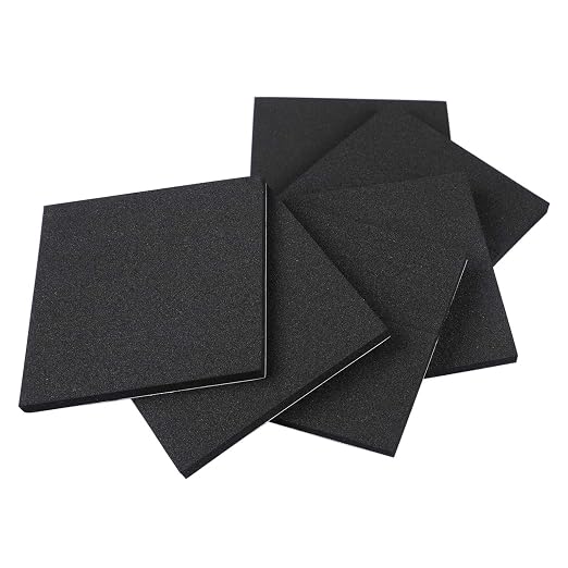 MAGZO 6Pcs Adhesive Foam Padding 1/4 in Thick X 4 in X 4 in | Closed Cell