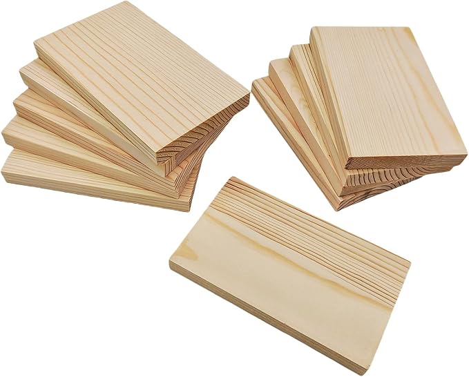 10PCS Rectangle Wood Boards Unfinished Wood Blocks