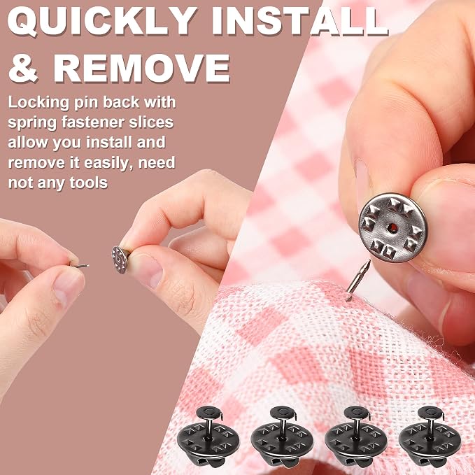 JANYUN 120 Pairs Butterfly Clutch Tie Tacks Pin Back Safty Secure Locking |