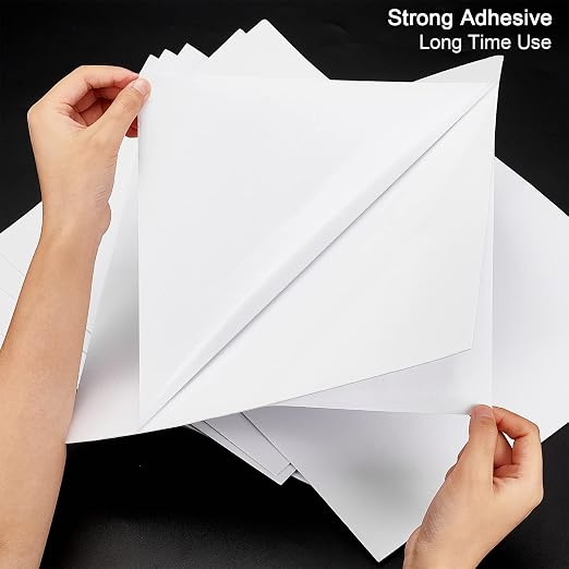 BENECREAT 10 Sheet 12x12inch Double Sided Adhesive Foam Sheets, 1mm Thick White