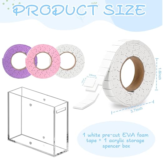 Double Sided Foam Tape Squares 0.75 X 0.5 Pre Cut Foam Adhesive Squares Roll