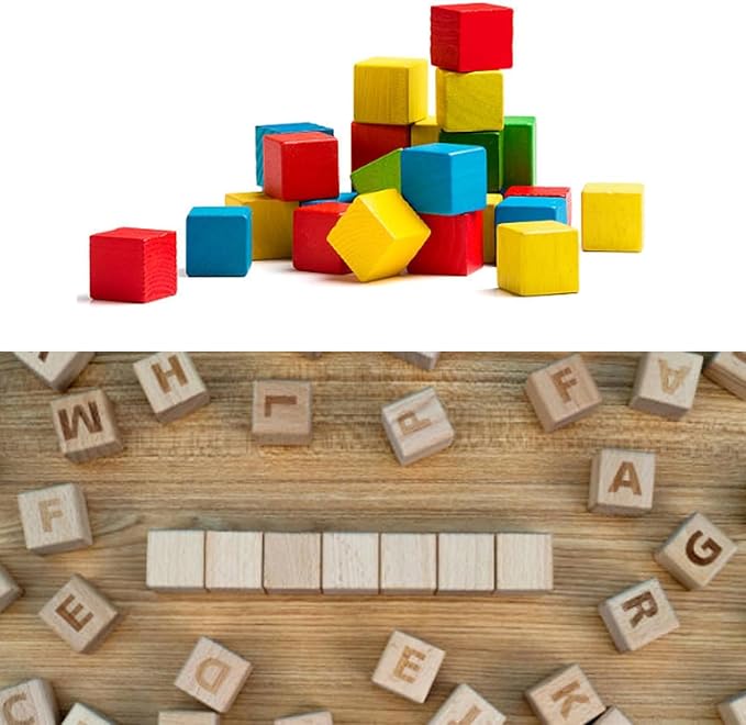 MUXGOA 200 Pcs Unfinished Wood Cubes, 1/2 inch Wooden Blocks