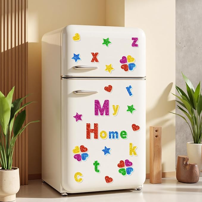 Glitter Foam Letter Stickers 335 Pcs Self-Adhesive Uppercase & Lowercase ABC