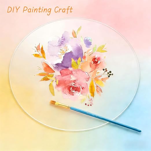 2pcs Clear Round Sheet Acrylic Circle Cake Disk Acrylic Sheets 7 in | Table Top