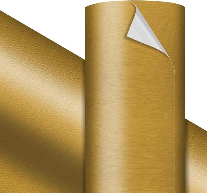 VViViD Premium Gold Brushed Craft Vinyl Roll 1ft x 5ft – Bubble-Free Air
