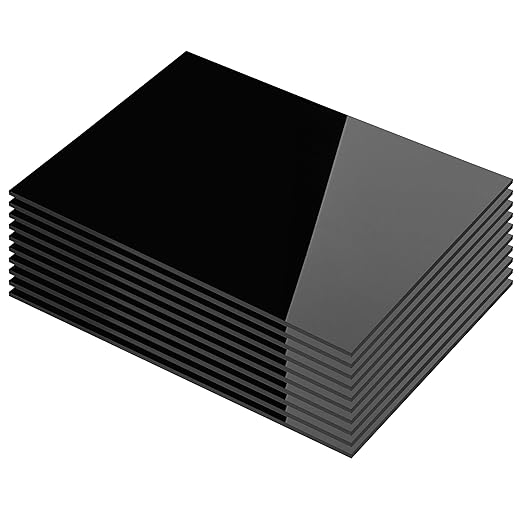 KAITELA Pack of 10 Black Cast Acrylic Sheet 12" x 16" x 1/8" Thick | Opaque;