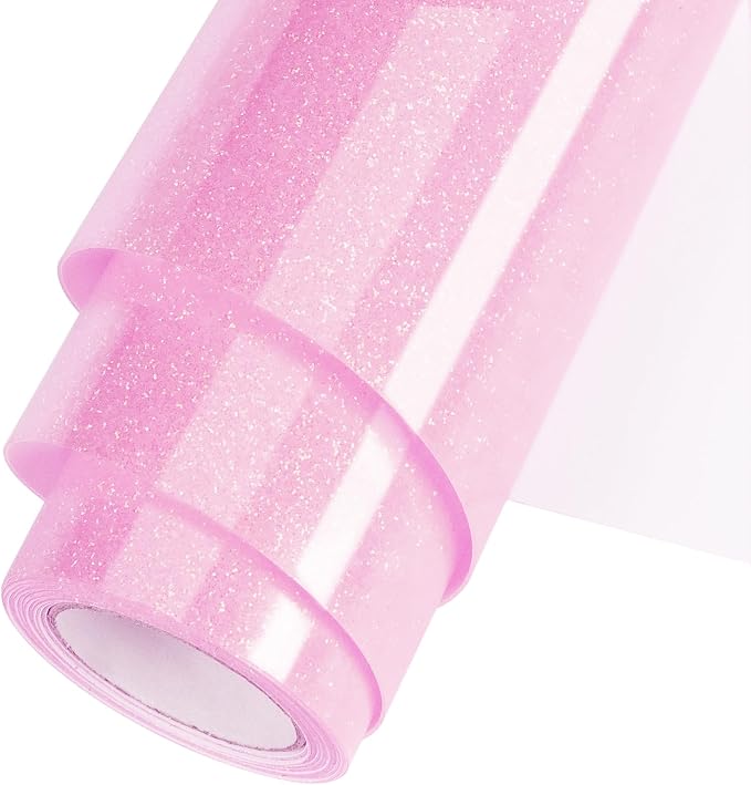 Pink Glitter HTV Heat Transfer Vinyl Roll 12inch x 5 ft