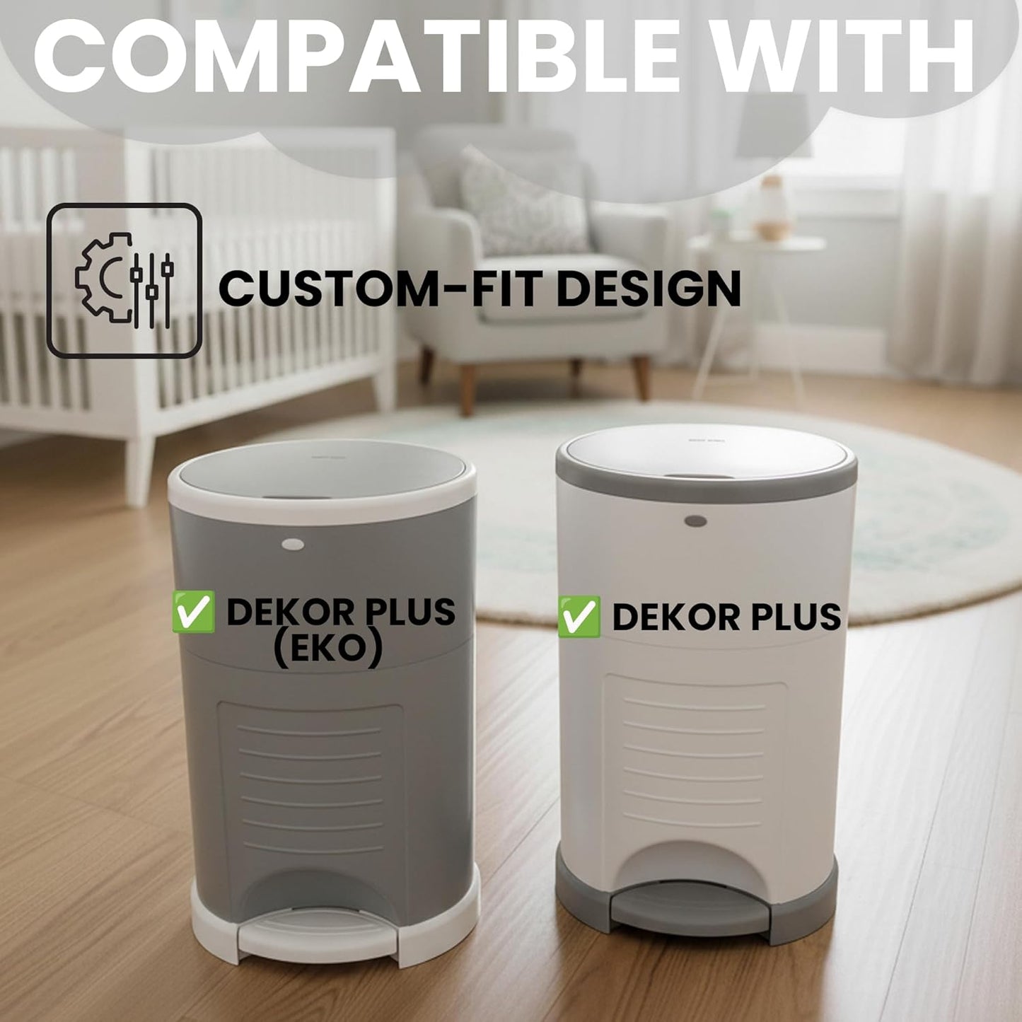 Factory Happyou® Pack of 4 Refills Compatible with Dekor Plus Diaper Pail Refills & Dekor Diaper Pail Refill Bags, 394 in Long, 30% Thicker, Advanced Odor Control. Each Roll holds up to 600 Diapers