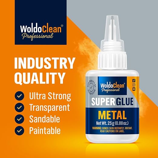 WoldoClean Metal Super Glue 25g Extra Strong Adhesive
