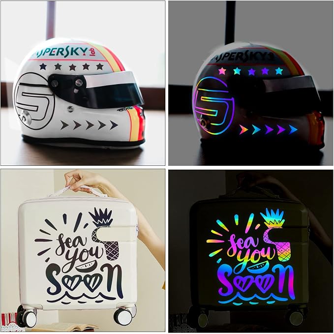 TECKWRAP Black Holographic Reflective Adhesive Vinyl Flashlight Sensitive Vinyl