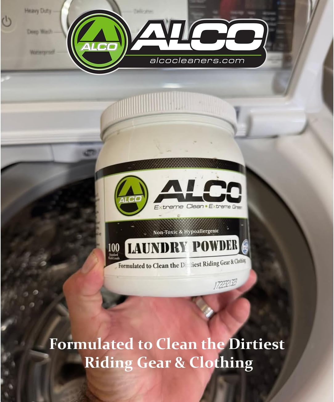 ALCO Laundry Powder - Powerful Stain Removal - Hypoallergenic and Unscented Formula for All Fabrics including Riding Gear, Gym, Baby and Delicate Clothing - 2 lbs, Pack of 1