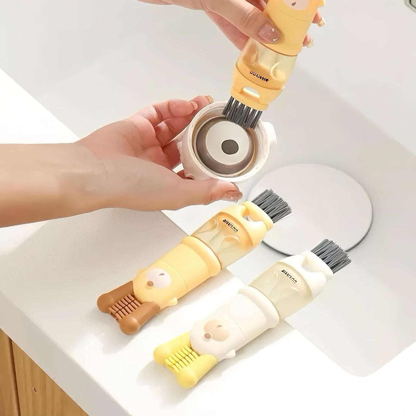 5-in-1Cup Lid Gap Cleaning Brush Set,Multipurpose Bottle Gap Cleaner Brush, lid Cleaning Brush,Water Bottle Cleaner Brush, Home Kitchen Cleaning Tools(2 Pcs)