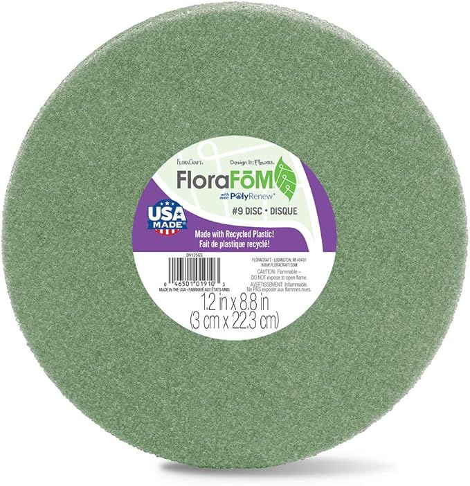 FloraCraft FloraFōM Disc 1.2 Inch x 8.8 Inch Green