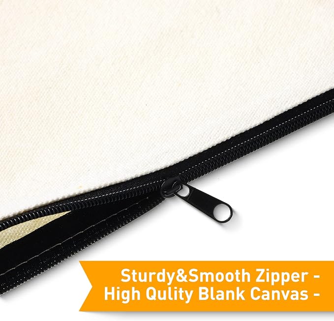 Reginary 80 Pack Canvas Zipper Makeup Bags Bulk Pencil Pouches Blank DIY Craft