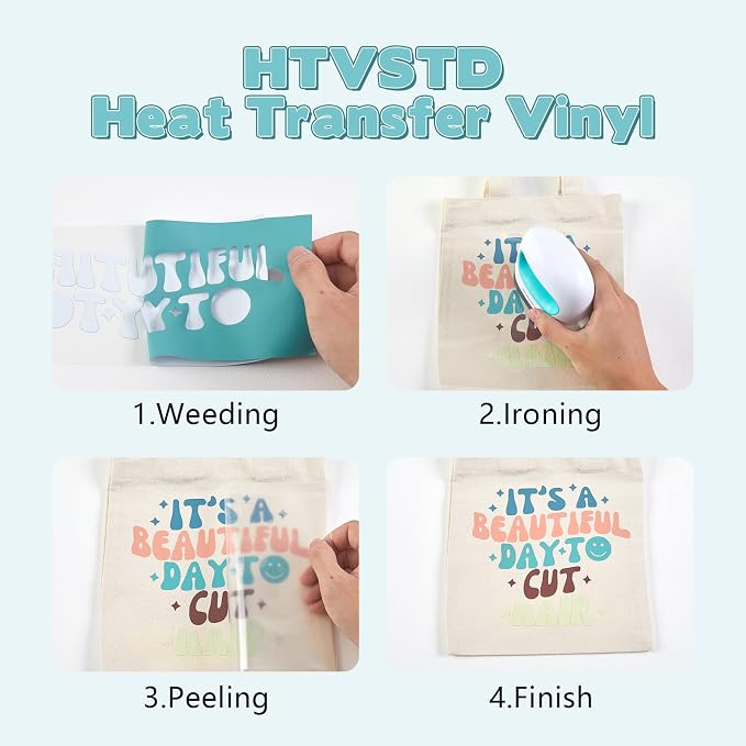 HTVSTD Aegean Blue Boho HTV Heat Transfer Vinyl 8pcs 12×10in Iron on Vinyl |