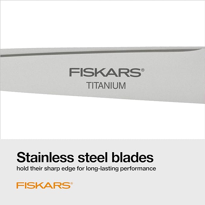 Fiskars 8" Everyday Titanium SoftGrip All Purpose Scissors, Arts & Crafts