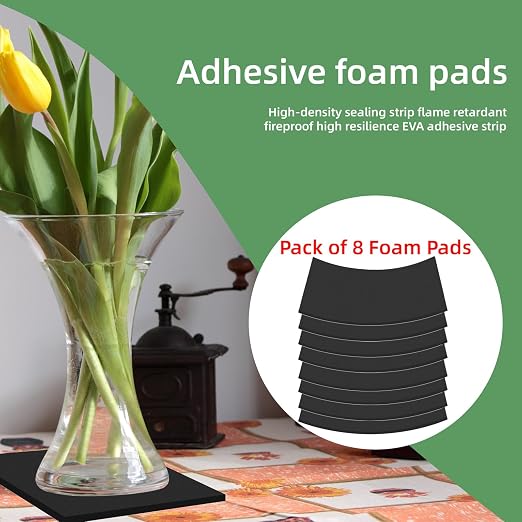 8Pcs Black EVA Foam Pad 6in x 6in x 1/8in High Density Closed Cell Foam Sheet