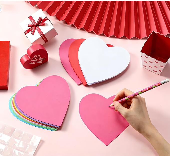 90 Pieces Heart Cutouts Paper Hearts Heart Shape Cards 5.5 Inches Large