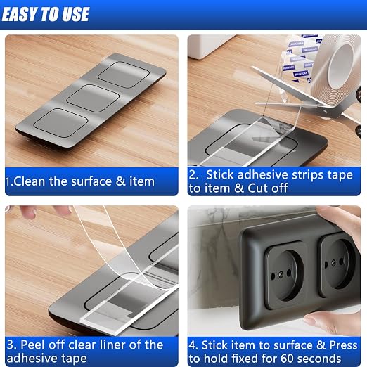 ZMUAXUAN Strong Nano Double Sided Tape Heavy Duty Mounting, Reusable Thick Gel