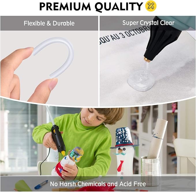 Magicfly Mini Hot Glue Gun Sticks, Huge Pack of 300, Compatible