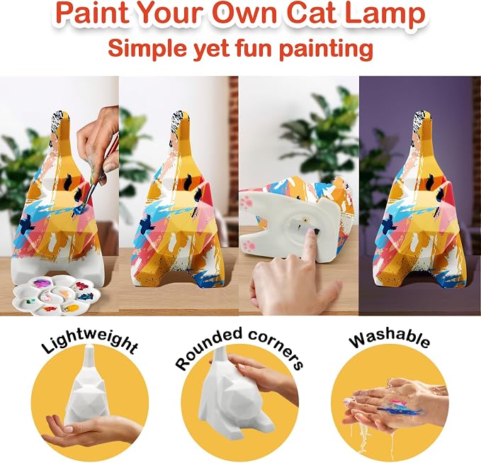 Goody King Paint Your Own Cat Lamp Art Kit, Arts & Crafts