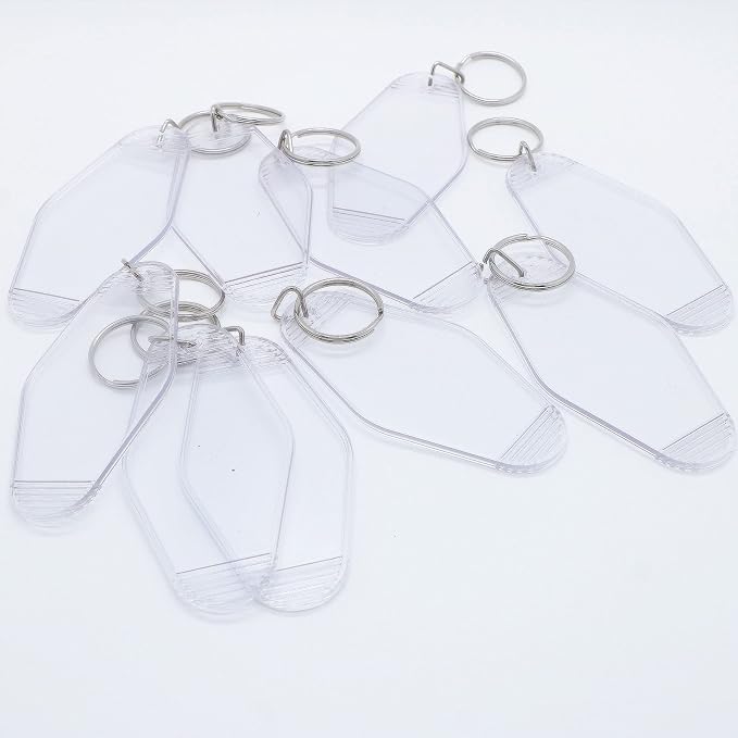 10pcs Blank Hotel Keychains Bulk Vintage Motel Keychain Vinyl HTV printing