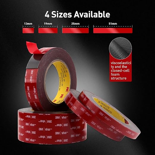 3M Double Sided Tape, Heavy Duty, 3/4” x 18Ft, Waterproof Foam Mounting Tape